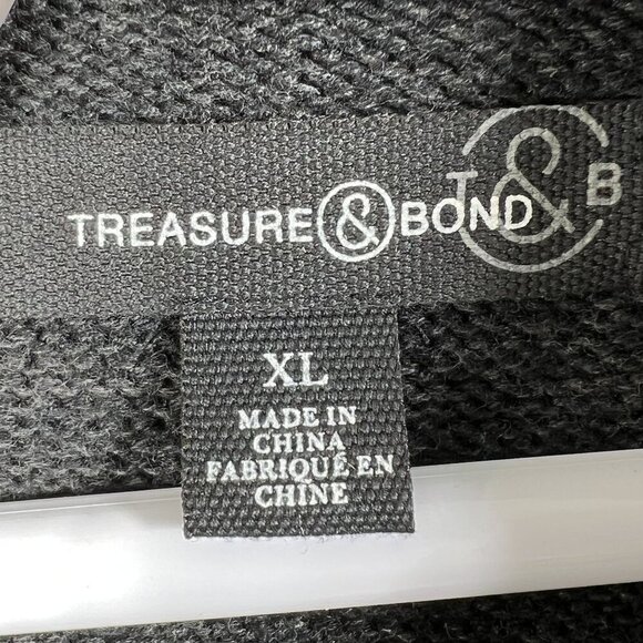 Treasure & Bond Mens XL Shawl Collar Cardigan Black Caviar Marl Quiet Luxury - Picture 14 of 16